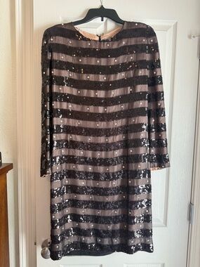 Carolina Herrera for Saks Fifth Avenue  Sequin Evening Dress  Black